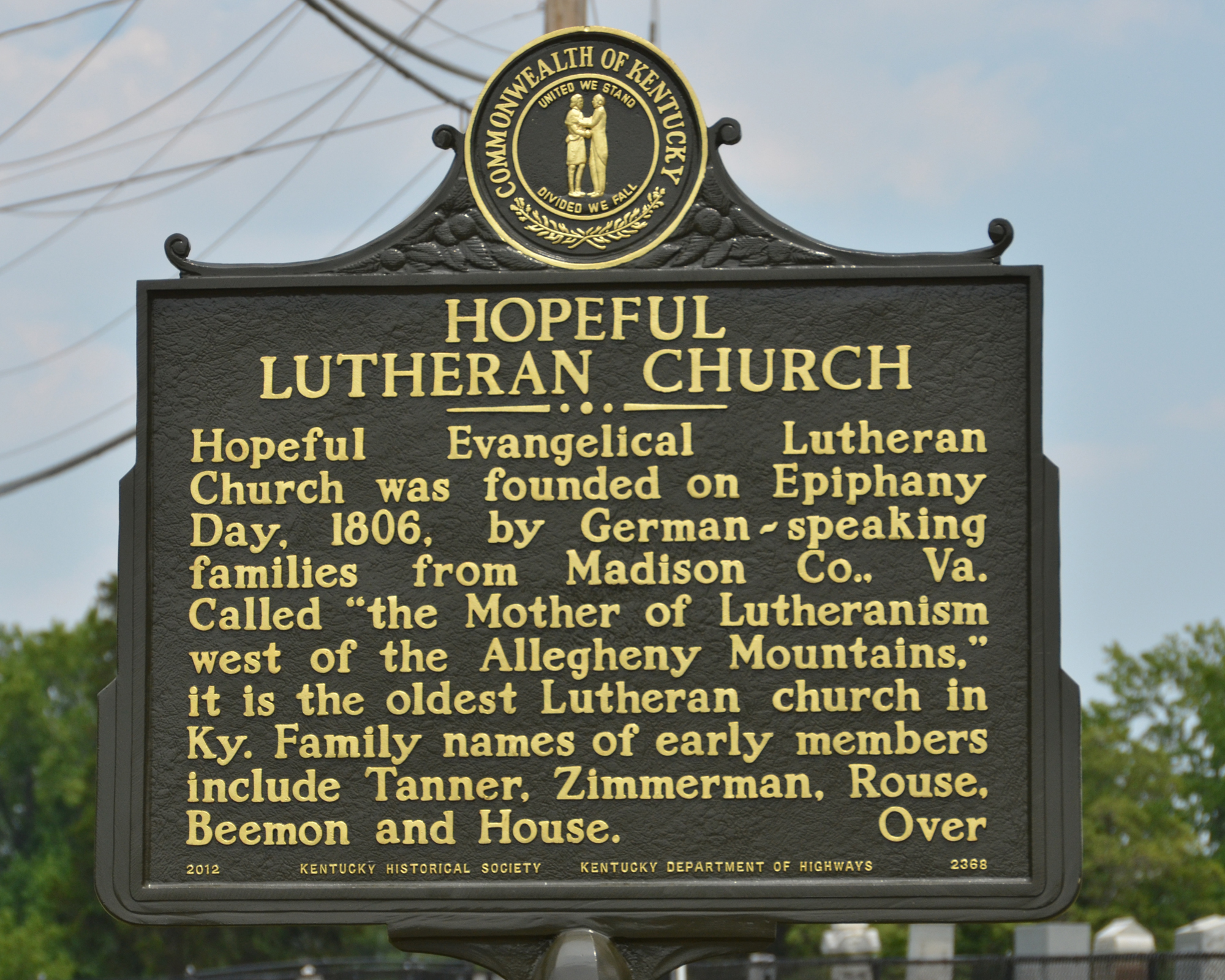 Boone County Kentucky Historical Society Hopeful Lutheran Church